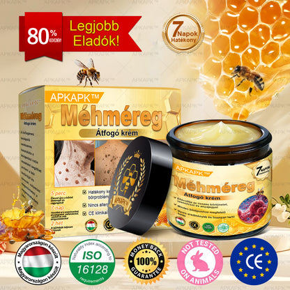 APKAPK®  Méhméreg krém a bőr megújítására 🐝 segít megoldani olyan bőrproblémákat, mint: ráncok, hegek, pigmentfoltok, striák, akné, pikkelysömör, ekcéma, bőrelváltozások, irritációk, gyulladások és egyéb bőrpanaszok.