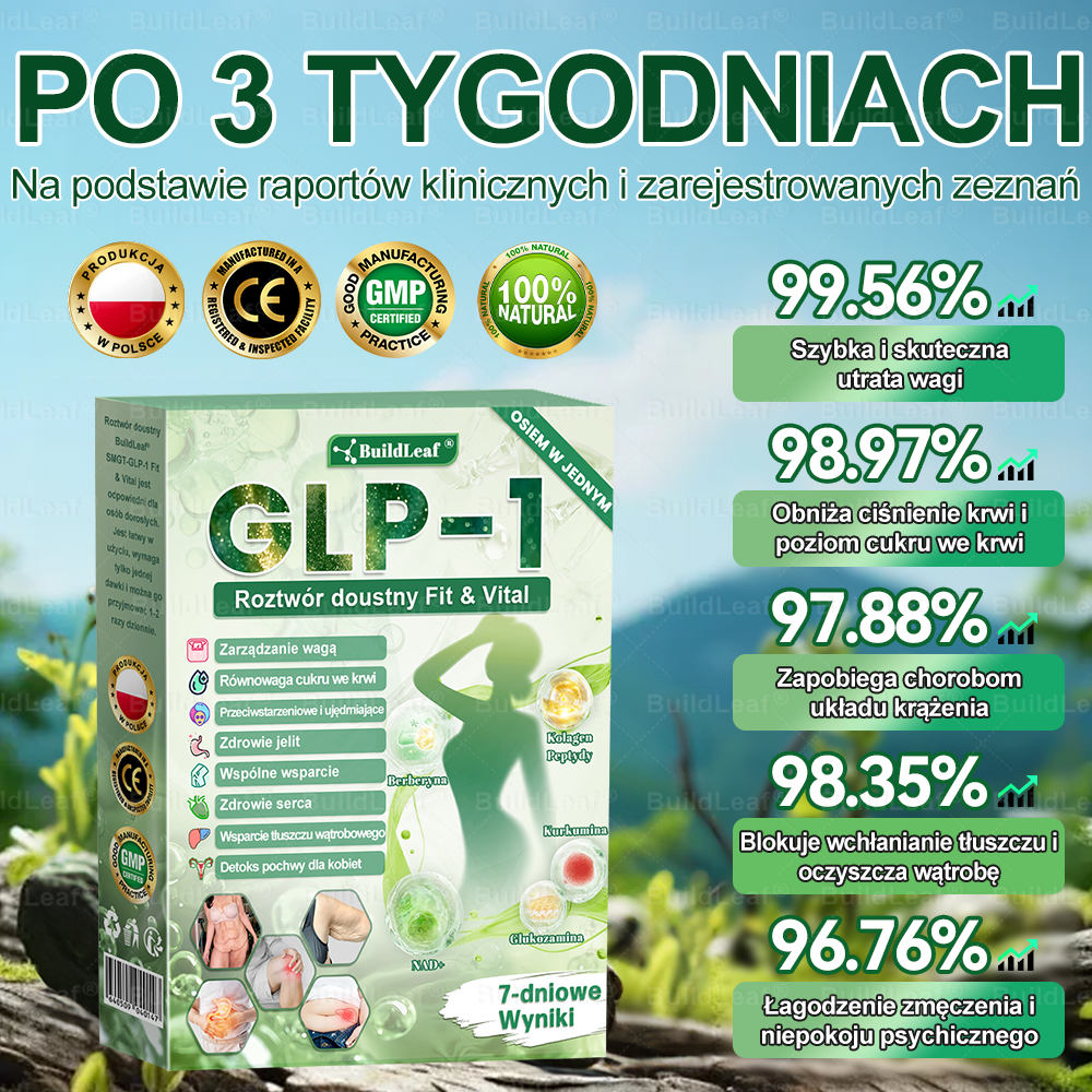 ✨ Oficjalny sklep Polska | ✨ BuildLeaf® GLP-1 8-w-1 Fit & Vital Solution (Jednorazowa dawka dziennie, widoczne efekty już po 7 dniach) ✅ Otyłość, zdrowie sercowo-naczyniowe, cukrzyca, bezdech senny, zdrowie jelit, problemy ze stawami i inne.