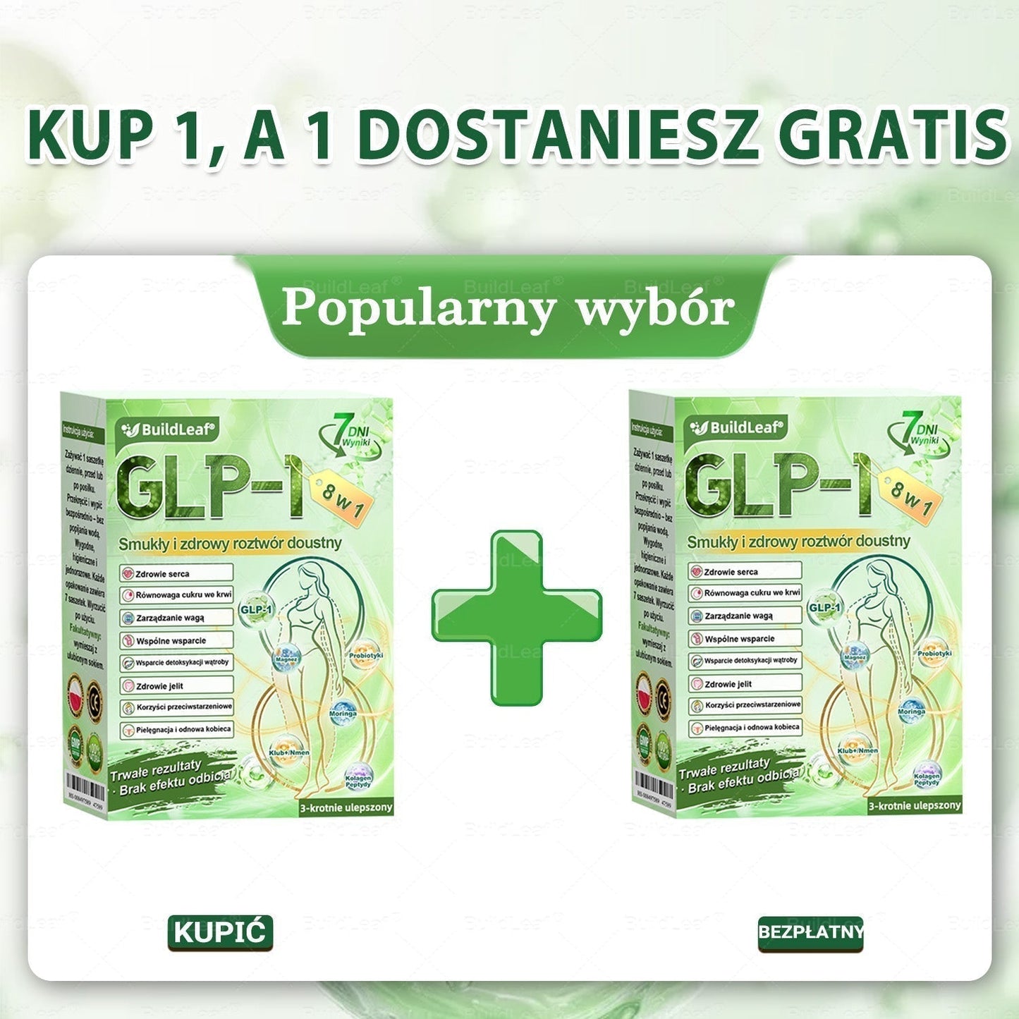 🖤🔥 Oficjalny sklep 👩‍⚕️ BuildLeaf® GLP-1 8-w-1 roztwór doustny (raz dziennie, efekty w 7 dni) Wspiera odchudzanie, serce, cukier, sen, jelita, stawy oraz ujędrnia skórę i dodaje energii
