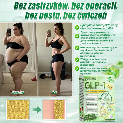 🖤🔥 Oficjalny sklep 👩‍⚕️ BuildLeaf® GLP-1 8-w-1 roztwór doustny (raz dziennie, efekty w 7 dni) Wspiera odchudzanie, serce, cukier, sen, jelita, stawy oraz ujędrnia skórę i dodaje energii