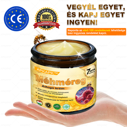 APKAPK®  Méhméreg krém a bőr megújítására 🐝 segít megoldani olyan bőrproblémákat, mint: ráncok, hegek, pigmentfoltok, striák, akné, pikkelysömör, ekcéma, bőrelváltozások, irritációk, gyulladások és egyéb bőrpanaszok.