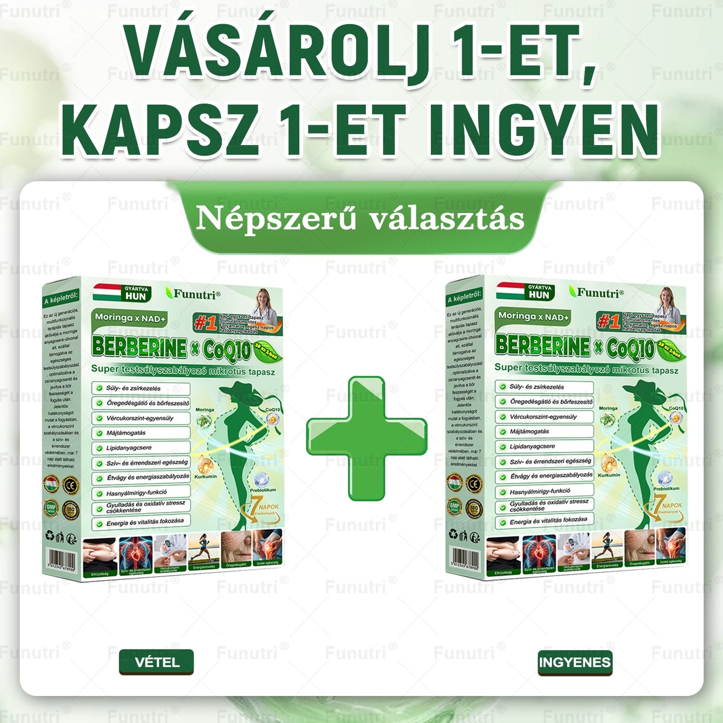 Magyar szakértők által ajánlott · Hivatalos Bolt 👩‍⚕️ Funutri® 10 az 1-ben anyagcsere-támogató karcsúsító nano mikro-tűs tapasz