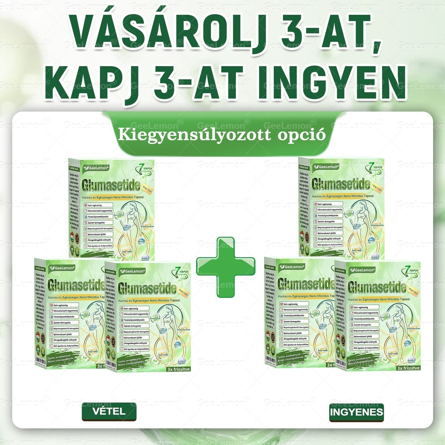 Magyar hivatalos bol 🍃 𝐆𝐞𝐞𝐋𝐞𝐦𝐨𝐧® 8 az 1-ben karcsúsító nano mikrotűs tapasz 🇭🇺 Napi egyszeri használat ✅ 7 napon belül látható eredmény – Alkalmas elhízás, szív- és érrendszeri problémák, cukorbetegség és ízületi problémák kezelésére
